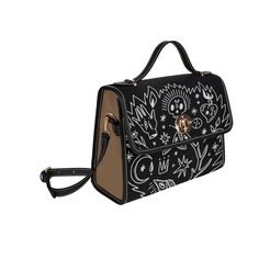 So excited to introduce our Dreams of Darkness Crossbody Handbag Collection. There are five in all. My new favorite/s.ITEM DETAILS:>>> Made high-grade canvas>>> Graphic Design is printed>>> Structured body>>> Two internal pockets for small items, one zipper pocket>>> Removable and adjustable shoulder straps.>>> Flap front closure with magnetic>>> Crossbody shoulder strap with adjustable length>>> Dimensions: 10.63"(L) x 4.13"(W) x 7.87"(H) Daily Use Crossbody Bag With Case Included, Daily Use Satchel Tote With Case Included, Daily Use Tote Satchel With Case Included, Daily Use Satchel Shoulder Bag With Case Included, Everyday Crossbody Bag With Case, Witchy Bag, Witchy Clothing, Dark Boho, Black Magick