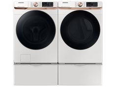 two washers side by side in front of each other