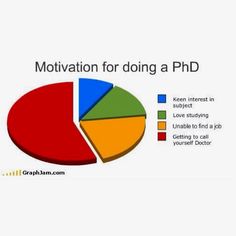 a pie chart with the words motivation for doing a phd