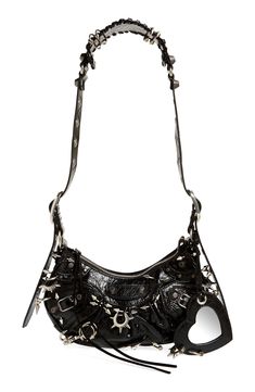 The bag design that has launched 1,000 iterations is back with a punk-inflected version shaped from lambskin leather and pierced all over with spiked details. Top zip closure Adjustable shoulder strap Removable mirror Cotton canvas lining Leather Made in Italy Designer Handbags Perfume Gift Sets, Perfume Gift, Fragrance Gift, Fragrance Gift Set, Fragrance Design, Bag Design, Fabric Gift Bags, Lambskin Leather, Leather Shoulder Bag