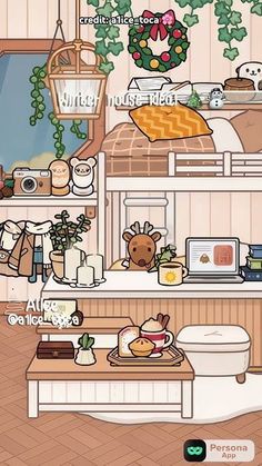 an animated image of a kitchen filled with stuff