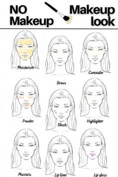 No Makeup Look Pictures, Clean Makeup Look Step By Step, Formal Makeup Step By Step, Cute But Natural Makeup, Make Up Instructions, Makeup Tutorial On Picture, Makeup To Suit Your Face, Steps For Applying Makeup Natural Looks, East Make Up Looks Step By Step