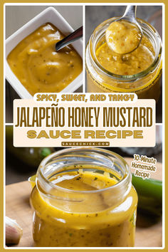 Jalapeño Honey Mustard Sauce Recipe Honey Jalapeño Butter, Honey Mustard Dressing Recipe, Jalapeño Honey, Mustard Dressing Recipe, Honey Mustard Sauce Recipe, Mustard Sauce Recipe, Honey Mustard Recipes, Homemade Hot Sauce, Jalapeno Sauce