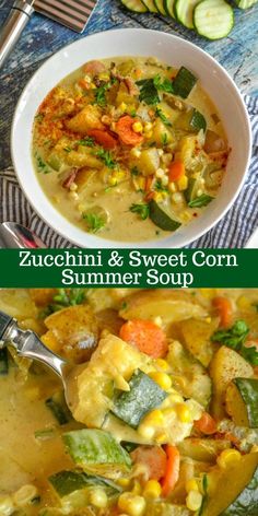 zucchini and sweet corn summer soup