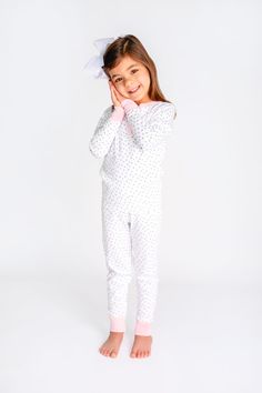 hover Sweet Pink Sleepwear, Sweet Pink Sleepwear For Loungewear, Cute Loungewear Sets With Long Pants, Sweet Long Sleeve Sleepwear For Loungewear, Playful White Onesie For Lounging, Playful White Loungewear Sets, Playful White Sleepwear For Lounging, Playful White Lounging Sleepwear, Playful White Lounging Sets