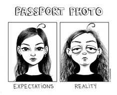 Women Problems, Expectation Reality, Passport Photo