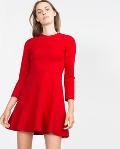 VESTIDO SKATER-Ver todo-Vestidos-MUJER | ZARA Venezuela Skater Dress, Lady In Red, What To Wear, Lace Dress, Cold Shoulder Dress