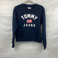 Brand New With Tags, Excellent Condition ! No Stains Or Discoloration. Tommy Jeans Women’s Sweatshirt, Embroidered Lettering, Perfect For With A Pair Of Jeans Or Shorts. Size Small Armpit To Armpit 20.5” Top To Bottom Hem: 21.5” Please Ask Any Questions You May Have I Ship Same Day Or Next Day Weekend Sales Ship Monday/ Tuesday Check Out My Closet For More Brands: Nike, Under Armour, Adidas,Lululemon, Rbx, Calvin Klein& Much More.. Tommy Hilfiger Cotton College Tops, Tommy Hilfiger Casual Tops For College, Casual Tommy Hilfiger Tops For College, Tommy Hilfiger Casual Logo Print Sweatshirt, Casual Tommy Hilfiger Logo Print Sweatshirt, Casual Tommy Hilfiger Sweatshirt With Logo, Tommy Hilfiger Navy Sporty Tops, Trendy Tommy Hilfiger Crew Neck Top, Casual Tommy Hilfiger Tops For Streetwear