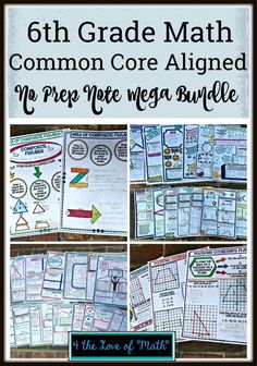 the 6th grade math common core aligned worksheet is shown with text and pictures