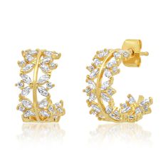 These beautifully elegant, vintage-inspired filigree earrings are the perfect addition to any collection. Made from gold-plated brass with CZ accents, measuring 1.5cm in diameter, these stunning gold earrings will put a sparkle in your eye no matter how you wear them. Gold-plated brass earrings with CZ accents 1.5cm diameter Style No. TE-2721 (G) Filigree Earrings, Brass Earrings, No Matter How, Gold Earrings, Vintage Inspired, Gold Bracelet, Crown Jewelry, Matter, Sparkle