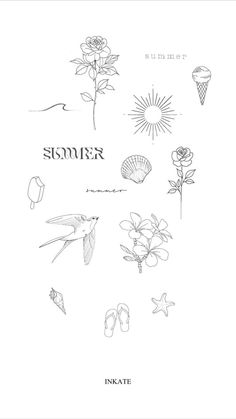 an image of some flowers and other things on the cover of a book that says summer