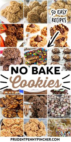 no bake cookies collage with text overlay