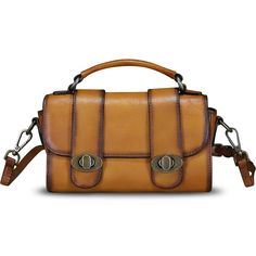 PRICES MAY VARY. GENUINE LEATHER - This satchel is made from genuine leather, feels luxury and comfortable FUNCTIONAL DESIGN - 1 main zipper compartment Dimension - 7.87x3.93x4.52 inches / 7.87x3.93x4.52 cm (L*W*H) NICE APPEARANCE - The variety of color schemes make this bag unique Great Gift - The retro color makes it suitable for a variety of clothes and occasions. It's a great gift for anniversaries, Valentine's Day, graduation, birthdays, Thanksgiving, and Christmas. Package includes: - 1 x Satchel Christmas Package, Purse Handmade, Handmade Handbags, Vintage Purse, Retro Color, Women Vintage, Leather Satchel, Functional Design, Anniversary Gifts