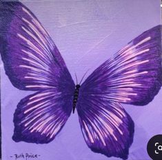 a painting of a purple butterfly is shown