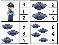 the police officer worksheet is shown with numbers and shapes to help students learn how to