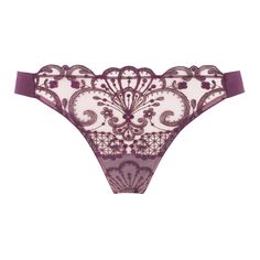 Tanga I.D. SARRIERI Goddess of Love Elegant String Fitted Bottoms, Elegant Wedding Bottoms With Delicate Lace, Elegant Purple Brief Bottoms, Luxury Feminine Intimates With Lace Trim, Luxury Sheer Delicate Intimates, Luxury Fitted Delicate Lace Intimates, Luxury Delicate Intimates With Lace Trim, Baroque Embroidery, Luxury Sheer Satin Intimates