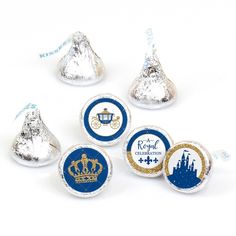 hershey kisses with royal emblems on them