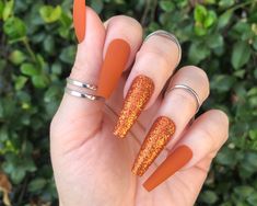 Matte Burnt Orange Nails ubicaciondepersonas.cdmx.gob.mx Burnt Orange Nails, Fall Acrylic, Fall Acrylic Nails, Gold Nail, Thanksgiving Nails