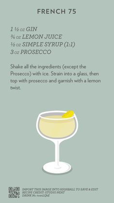 the recipe for french 75 with lemon juice