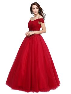 Ball Gown Elegant Dress Formal Evening Floor Length Sleeveless V Wire Tulle with Beading Sequin Sleeveless Quinceanera Dress For Gala And Prom Season, Red Sleeveless Ball Gown For Quinceanera, Red Sleeveless Gown For Quinceanera, Red Embellished Evening Dress For Quinceanera, Red Tulle Quinceanera Dress For Debutante Ball, Red Embellished Ball Gown For Debutante Ball, Red Quinceanera Dress With Tulle And Sweetheart Neckline, Red Sleeveless Ball Gown With Fitted Bodice, Red Embellished Ball Gown With Fitted Bodice