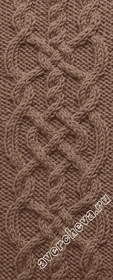 a knitted blanket with an intricate design on the front and back side, in brown