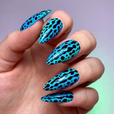 Blue Nail Art Simple, Easy Blue Nails, Different Shades Of Blue Nails, Shades Of Blue Nails, Blue Nails Design, Frog Nails, Bright Blue Nails, Nail Art Simple, Nail Design Glitter