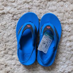 Reef Sandals Size 9/10 Little Fanning Blue Smoke Free Home Blue Non-slip Slippers For Vacation, Blue Non-slip Open Toe Slippers, Blue Round Toe Slippers For Summer, Blue Open Toe Beach Slippers, Blue Non-slip Sandals For Summer, Blue Synthetic Slippers For Vacation, Blue Synthetic Slippers For Beach, Blue Synthetic Beach Slippers, Blue Non-slip Closed Toe Flip Flops