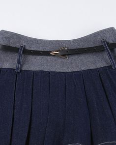 Details: Short pleated skirt with belt designSkirt Length: ShortMaterials:85% Cotton + 15% Polyester * Note: All new denim products come with button holes knitted to make sure such product is 100% new from suppliers Pleated Skirt With Belt, Short Pleated Skirt, Mini Pleated Skirt, Pleated Skirt Short, Skirt With Belt, Button Holes, Micro Mini, Pleated Skirt, Skirt