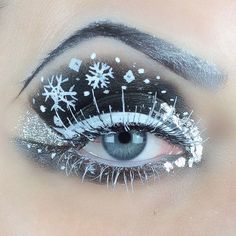 Makeup Snowflake, Winter Eye Makeup, Winter Make Up, Fantasy Make-up, Winter Poster