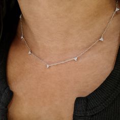 This dainty three diamond silver necklace features a three stack stone design, it's the prefect layering chain or can be worn alone. This trilogy diamond necklace will look stunning with any outfit during the day or evening.  We make our jewellery in small batches to reduce wastage. Our jewellery is designed with the modern Woman in mind, elegant, unique pieces with a classic touch. Our jewellery is great for gifting, whether it's Valentines, Mothers Day, Birthday or simply a gift for a friend, Diamond Silver Necklace, Minimalist Silver Necklace, Dainty Silver Necklace, Minimalist Necklace Silver, Silver Diamond Necklace, Necklace Minimalist, Necklace Dainty, Stone Design, Silver Jewellery