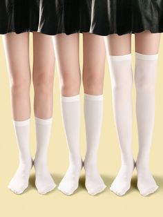 3pairs Multisize Mesh Stocking Socks | EMERY ROSE Stocking Socks, Lace Stockings, Over The Calf Socks, Silk Stockings, Women Crew Socks, Over The Knee Socks, Women Socks, Thigh High Stockings, Calf Socks