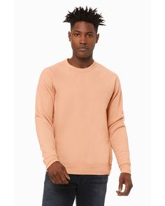 Unisex Sponge Fleece Crewneck Sweatshirt - PEACH - XS | Bella + Canvas Sponge Fleece Crewneck Sweatshirt in Peach Size XS | Triblend DG, BC, B Fall Sweaters For Women, Custom Sweaters, Maroon Shirts, Raglan Sweatshirt, Mom Sweater, Pumpkin Shirt, Beautiful Sweater, Womens Fleece, Crew Sweatshirts