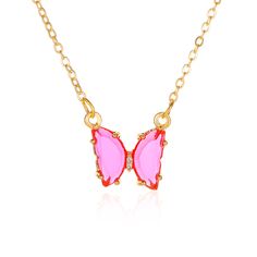 Material: Alloy Fashion Element: Butterfly Style: Simple Trendy Butterfly-shaped Party Jewelry, Trendy Butterfly Necklaces For Party, Trendy Butterfly Jewelry For Parties, Trendy Round Pink Necklaces, Trendy Pink Round Necklaces, Trendy Pink Round Necklace, Pink Butterfly Necklace For Party, Pink Butterfly Charm Necklace For Party, Trendy Pink Butterfly Necklace Gift