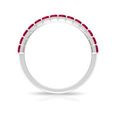 Product Details Surprise your beloved with this charming Half Eternity Ring adorned with Princess Cut Ruby in Bar Setting. Solid Gold build gives an opulent appeal to this Anniversary Ring. Product Information SKU SHP-RINGS032218633 Width 2 mm Height 2.4 mm Weight 1.80 gm (Approximate) RUBY INFORMATION No.of Stones 14 Pieces Total Weight 0.70 Carat (Approximate) Dimension(approx) Princess Cut-2X2 mm-14 Pcs Color Red Cut Brilliant Shape Princess Cut Setting Type Bar-Setting Quality Grade AAA View Bar Setting, Half Eternity Ring, Signature Jewelry, 18k Yellow Gold Ring, Timeless Jewelry, Bar Set, Anniversary Ring, Conflict Free Diamonds, Font Size