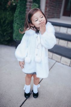 Milana Victoria Sweater Coat - Petit Maison Kids Winter Fur Coat With Feather Trim And Long Sleeves, Long Fur Coat With Feather Trim For Winter, Long Sleeve Fur Coat With Feather Trim For Winter, White Hooded Fur Coat For Fall, Chic White Fluffy Outerwear, White Faux Fur Outerwear With Feather Trim, White Fluffy Long Sleeve Fur Coat, White Fur Coat With Faux Fur Lining, Chic White Fur Coat With Faux Fur Trim