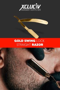 Introducing the Resilient Swing Lock Gold Straight Razor ✨ Elevate your grooming routine with this exquisite razor featuring a sleek gold and black design. Crafted for precision and durability, it's the perfect tool for achieving a flawless shave every time. Add a touch of luxury to your grooming essentials with Resilient. #Grooming #BarberTools #LuxuryRazor Black Design, Gold