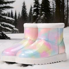 New !! Step Out In Style With These Koolaburra By Ugg Koola Clear Pastel Abstract Waterproof Boots. Perfect For Any Occasion, These Ankle Boots Feature A Round Toe Shape And Pull-On Closure For Ease Of Wear. The Boots Are Made With One-Piece Injection Uppers And Lined With Faux Fur For Added Comfort. The Low Heel Style And Slip-Resistant Rubber Outsole Make These Boots Perfect For Winter, Fall, And Spring Seasons. These Boots Are Also Waterproof And Non-Slip, Ensuring That Your Feet Stay Dry And Outdoor Multicolor Waterproof Boots, Casual Multicolor Waterproof Rain Boots, Pink Rain Boots For Winter Outdoor Use, Pink Rain Boots For Winter Outdoor Activities, Pink Winter Rain Boots For Outdoor, Winter Outdoor Pink Rain Boots, White Waterproof Rain Boots For Winter, White Rain Boots For Winter Outdoor Use, White Winter Rain Boots For Outdoor