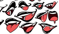 an image of mouth expressions on a white background