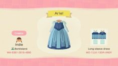 an animal crossing character is wearing a blue dress and standing in front of a pink background