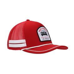 Ignite your style with this men’s red Fast & Furious trucker hat, featuring dynamic red mesh on the sides and back. The iconic patch showcases a black race car beneath red letters, bringing high-octane vibes to your look. This officially licensed cap is a fusion of street-ready design and comfort, offering an adjustable strap for a personalized fit. Crafted from durable polyester, it's a must-have for movie enthusiasts. Keep it fresh by hand washing in cold water and laying flat to dry, ensuring Red Trucker Hat 5-panel, Red Trucker Hat With Curved Brim For Sports Events, Red Trucker 5-panel Baseball Cap, Red Trucker Style 5-panel Baseball Cap, Red 5-panel Trucker Baseball Cap, Red Flat Bill Trucker Hat For Outdoor, Red 5-panel Trucker Hat, Red Trucker Hat For Outdoor, Red Snapback Trucker Hat For Outdoor