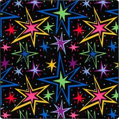 an image of colorful stars on black background