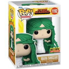 the pop vinyl figure has green hair and black eyes