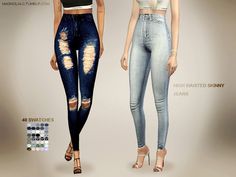 magnolia-c's High Waisted Skinny Jeans Sims 4 Sims Resource, Sims 4 Sims, Nikki Sims, Sims 4 Cc Folder, Play Sims, Sims 4 Teen, Sims 4 Downloads, Sims4 Clothes, Sims 4 Cas