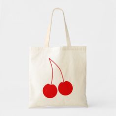 Two Red Cherries. Tote Bag Tote Bag Design Ideas, Tote Bag Painting, Tie Dye Bags, What To Paint, Beads Bag, Canvas Bag Design, Handpainted Bags, Purse Tutorial, Fabric Paint Designs