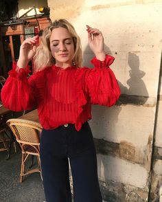 I Lived Like a French Girl for 7 Days, and It Changed My Skin | Byrdie Parisian Chic Style, French Girl Style, Red Blouse, Easy Style, French Girls, French Women, Parisian Chic, French Girl, My Skin