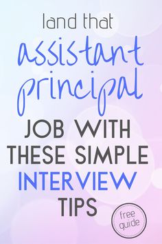 the words, job with these simple interview tips are written in blue ink on a pink background