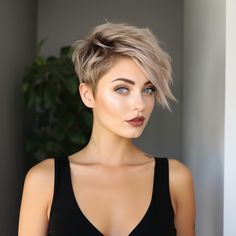 Pixie Hairstyle Women, Super Short Hairstyles, Asymmetric Pixie, Pixie Haircut With Bangs, Confident Personality, Asymmetrical Hair, Cropped Hair, Edgy Short Haircuts, Chic Haircut