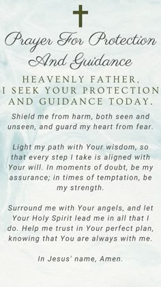 a prayer for protection and guidance