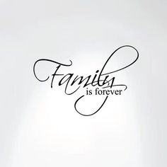 a family is forever wall decal in black on a white background with the word family written across it