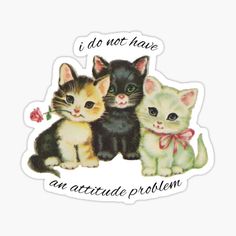 Friends Vintage, Kitten Stickers, Attitude Problem, Sticker Transparent, Cute Journals, Lana Del Ray, Water Bottle Stickers, Girl Stickers